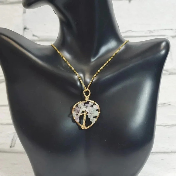 Wire Wrapped Tree of Life Golden Wrapped Pendant with 18in Chain - Picture 2 of 4